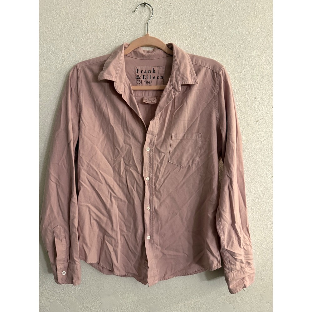 Frank & Eileen Barry Mauve Pink Italian Cotton Button Down Shirt Womens Medium